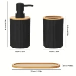 2pcs/set black bathroom accessories set, hands soap dispenser and toothbrush cup set, used for bathroom necessities