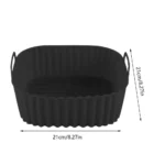 Square Silicone Air Fryer Basket Pan Reusable Food Safe Baking Mold for Oven BBQ Barbecue Cooking Kitchen Bakeware Pastry