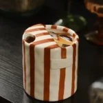 Modern Striped Ceramic Coffee Cup Hand Painted Simple Flower Tea Cup Home Breakfast Milk Mug Couple Mug Birthday Gift Home