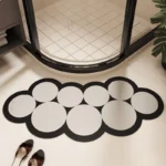 New Arc shaped Super Absorbent Bathroom Mat Non-Slip Diatom Mud Toilet Pad Quick-Drying Floor Mat Bath Mat – top view