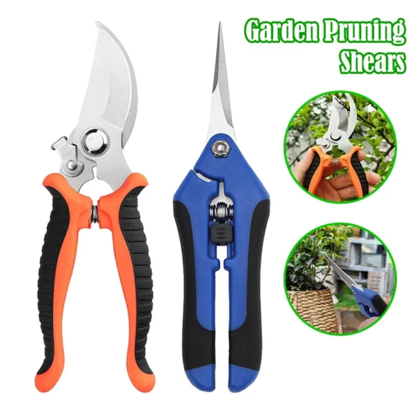 2PCS Gardening Scissors Set Ergonomic non-slip handles Safety lock pruning shears Beginner gardening set Can cut roses and