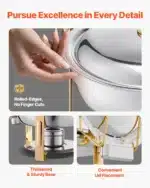 SucceBuy 4 Pack Chafing Dish Buffet Set Stainless Steel Chafer w/4 Full Size Pan Round Catering Warmer Server for Party
