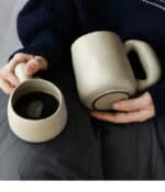 300/600ml Japanese Stoneware Retro Coffee Mug Breakfast Milk Oatmeal Cups Office Couple Water Mug Design Style Mug Birthday