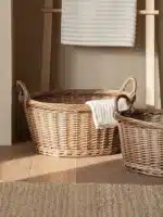 Large Size Wicker Laundry Basket Dirty Clothes Storage Basket Household Toy Weaving Box Japanese Style Pure Color Closet