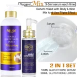 AILKE Glutathione 5-in-1 Women Skin Care Kit, With Body Lotion, Serum, Dark Spot Removal Cream, Body Cream, Brightening