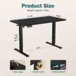 JHK Electric Standing Computer Desk Height Adjustable Workstation Ergonomic Work Table with Metal Frame For Home Office – in