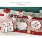 Nordic Santa Claus Ceramic Dishes and Tableware Relief Rice Salad Bowl Western Style Flat Plate Cup Teapot – side view