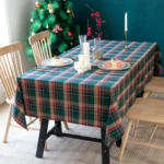 Christmas Checkered Tablecloth Rectangle Red Buffalo Plaid Linen Cotton Gingham Xmas Table Cloths Winter Farmhouse Table