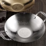 Double Ear Bar Cauldron Commercial round bottom pot Small Hot Pots Thickened creative stainless steel dry pot Pot cub Golden - Image 28