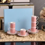 Crystal Swan Espresso Cup and Saucer Tea Set High Value Gift Box for Housewarming Present Luxury Tableware Cups and Mugs