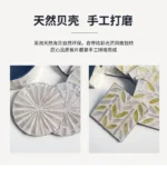 6 Pieces Colorful Shell Coaster Set Circle/Square Teapot Cup Insulation Pad Desktop Tableware Bowl Mat Home Kitchen Supplies
