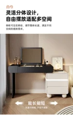 French dressing table with mirror and four drawers in creamy white finish for bedroom