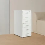 6 Drawer File Cabinet with Lock, Vertical Filing Storage Cabinets with Wheels Metal Rolling Organizer for Home Office Study