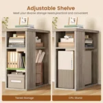 Farmhouse 67" L Shaped Desk with 3 Drawers, Executive Desk, Home Office Desks with Storage Shelves, Corner Computer,
