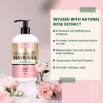 Hair Gel for Curl Define Cream Enhanced Wavy Moisturizer Hydrating Conditioner Rose Extract Bouncy Enhancers Flyaways