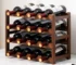 Wine Bottle Display Stand, 4 Tier Wooden Free Standing Wine Rack, Retro Minimalist Wine Storage Organizer Shelves for Home
