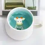 Creative Ceramic Coffee Mug with Lid and Spoon Cute Cartoon Three-dimensional Kawaii Animal Milk Cup Couple Gift Water Cup