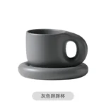 Cute Coffee Mug Personalised Ceramic Coffee Cup & Saucer Sets for Office and Home Couple Mugs for Latte Milk and