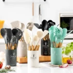 12PCS Food Grade Silicone Kitchen Cookware Utensils Turner Spatula Measuring Spoons Practical Cooking Tool Kitchenware Set