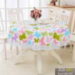 PVC Hotel Waterproof and Oil Proof Large Round Tablecloth Hotel Plastic Round Table Cloth Wash Free and Scald Proof Table