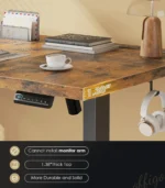 71 Inch Executive Electric Standing Desk, Height Adjustable Desk with Power Outlet & 1.38" Thick 3-Piece Desktop,,