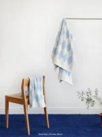 Striped Geometric Rhombuses Cotton Towels Soft Absorbent Face Towel Combed Long Staple Kids Hands Towel Adult Bath Household
