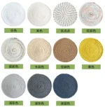 Rope Woven Thermal Insulation Placemat, Home Kitchen Cotton Meal Mat, Dining Table Decor, Cup Coaster, Pot Pad, Europe,