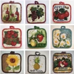 5Pcs/Pack 16.5x16.5cm Square Sewing Cotton Heat Resistant Potholder Pot Holder Pads Table Placemat Kitchen Baking Tool