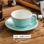 Creative Color 150ml Espresso Cup with Saucer Home Dessert Plate Tea Cup Couple Mug Gift Office Mug Tabletop Decoration