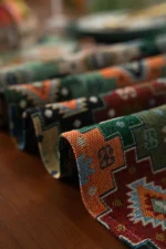 Table Runner Vintage Colored Jacquard Diamond Shaped Geometric Tassel Tea Flag Dining Flag Long Strip Thickened – styled in