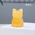 Obsidian Cat Crystal Figurines Cat Gifts Decor Gifts for Mom Women Men Lucky Cute Cat Statue Room Desk Decor - Image 14