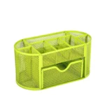 Sharkbang Large Capacity 9 Cell Metal Desk Organizer Mesh Desktop Pencil Pen Sundries Badge Holder Storage Box Stationery