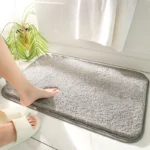 50*80cm Super Thick Fluff Fiber Bath Mat, Shower Room Rugs, Chenille Bathroom Floor Mat, Toilet Absorbent Entrance Door Mat