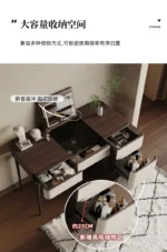 Corner Dressing Table with Mirror and Stool – White Vanity Makeup Desk – side view