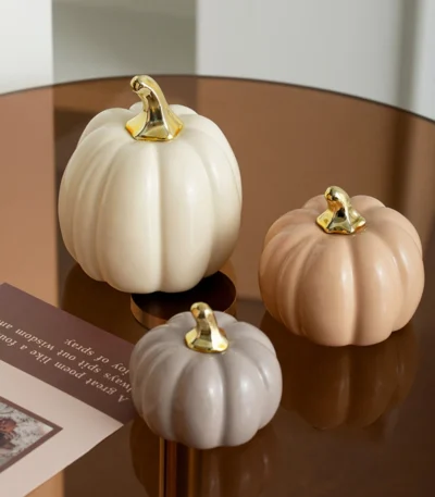 Luxury Nordic Style Ceramic Lovely Funny Vegetable Pumpkin Home Ornament Figurines Arts Crafts Desk Decor Statues Sculpture