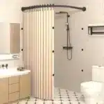 Toilet Non-porous Corner Magnetic Folding Invisible Shower Curtain Waterproof and Mildew-proof Thickened Shower Partition