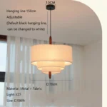 Nordic Minimalist Wabi Sabi Fabric Chandelier Living Dining Room Bedroom Pendant Light Home Indoor Lighting Hanging Lamp