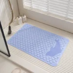 Washable bath mat with non-slip PVC surface in a modern bathroom
