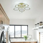 Luxury gold crystal chandelier LED ceiling light in modern living room