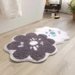 Cartoon Double Flower Bath Mat Bathroom Quick Drying Absorbent Foot Mat Super Fiber Flocking Comfortable and Soft Bathroom Rug - Image 8
