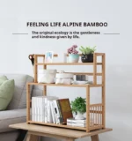 Wood 3 Layers Bookshelf Desk Organizer Student Book Holder Home Sundries Storage Shelve Kitchen Seasoning Rack Desk