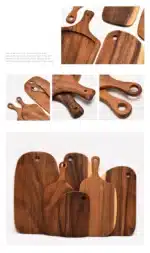 HEMU-Acacia Wood Bread Board, Wood Chopping Board, Western Style, Pizza, Sushi, Cutting Board, Cheese, Steak Tray, Wooden