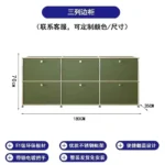 Sideboard Storage Cabinets Modular Combination Metal Frame for Living Room Office Drawers Customizable Large Storage Olive Green - Image 10