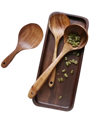 Cooking Tool Sets, Wooden Kitchen Spoons Toolset Wooden Cooking Utensils Spatula, Soup Ladle, Rice Scoop