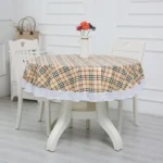PVC Hotel Waterproof and Oil Proof Large Round Tablecloth Hotel Plastic Round Table Cloth Wash Free and Scald Proof Table