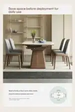 Slate Extendable Round Dining Table – styled in a modern Round Dining Tables setting