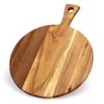 Modern Eco-Friendly Acacia Wood Chopping Board Natural Style Home Cutting Block with Round & Rectangle Pattern