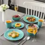 Vancasso Bella-T 16/32/48-Pieces Porcelain Dinnerware Set Vintage Ceramic Plate Set with Dinner Plate,Dessert Plate,Bowl,Mug