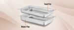 SucceBuy 8QT Rectangle Chafing Dish 2/4/6 Packs w/ Full Size Pans Buffet Catering Warmer Server Folding Stand Fuel Holder Tray - Image 13