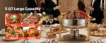 SucceBuy 4 Pack Chafing Dish Buffet Set Stainless Steel Chafer w/4 Full Size Pan Round Catering Warmer Server for Party
